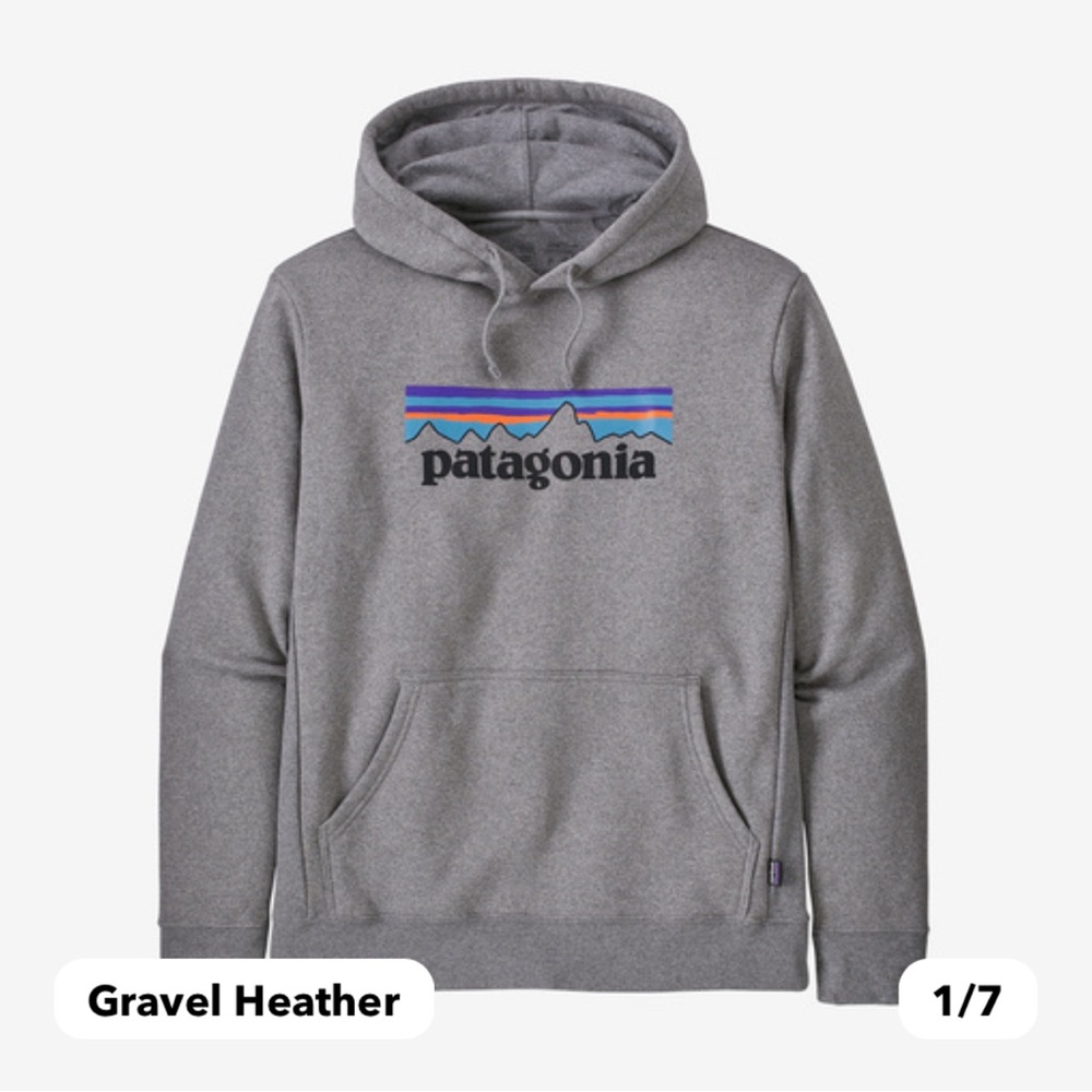 Patagonia Unisex P-6 Logo Uprisal Hoodie Sweatshirt in Gravel Heather
